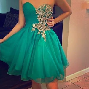 Short Teal Prom Dress